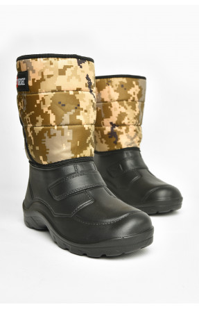 Дутики мужские пена пиксель на меху черного цвета Б-02 208205C Дутики мужские пена пиксель на меху черного цвета Б-02 208205C