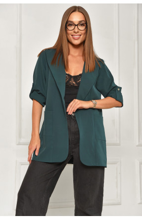 Пиджак женский однотонный тёмно-зеленого цвета 208209C Пиджак женский однотонный тёмно-зеленого цвета 208209C