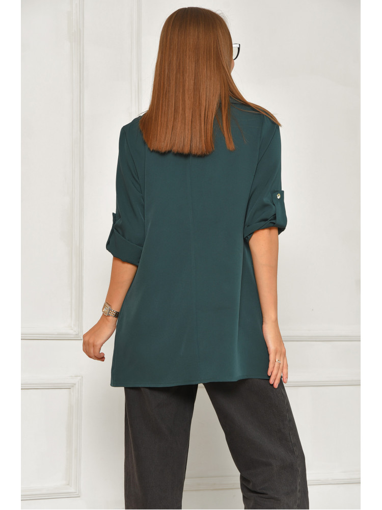 Пиджак женский однотонный тёмно-зеленого цвета 208209C