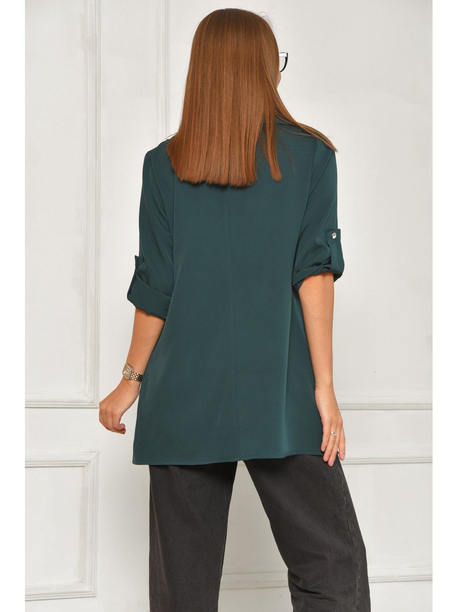 Пиджак женский однотонный тёмно-зеленого цвета 208209C