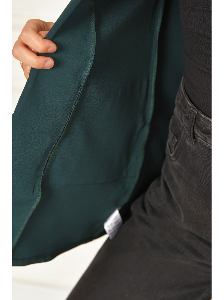 Пиджак женский однотонный тёмно-зеленого цвета 208209C