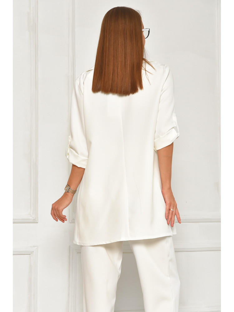 Пиджак женский однотонный белого цвета 208210C