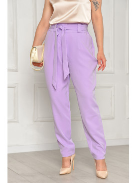 Штани жіночі однотонні бузкового кольору 208211C Штани жіночі однотонні бузкового кольору 208211C