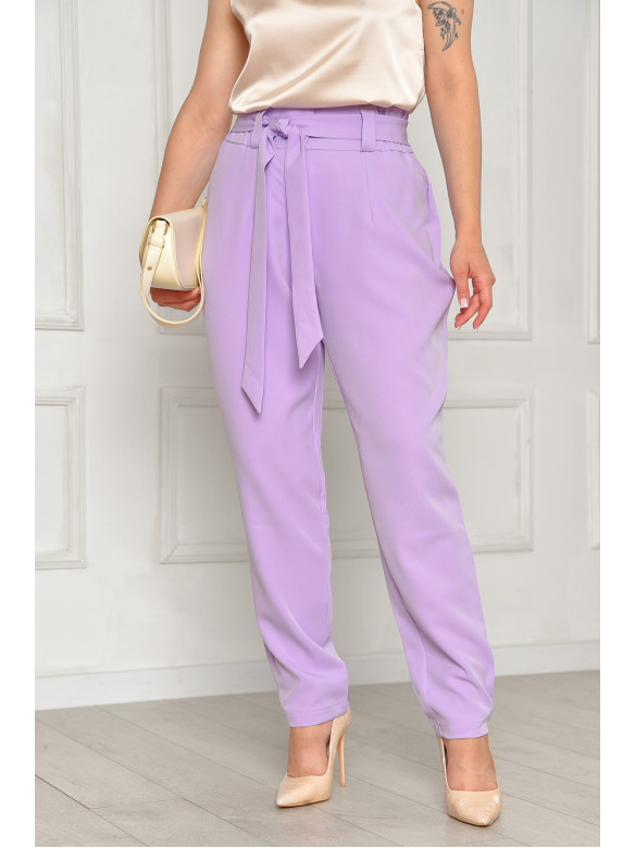 Штани жіночі однотонні бузкового кольору 208211C