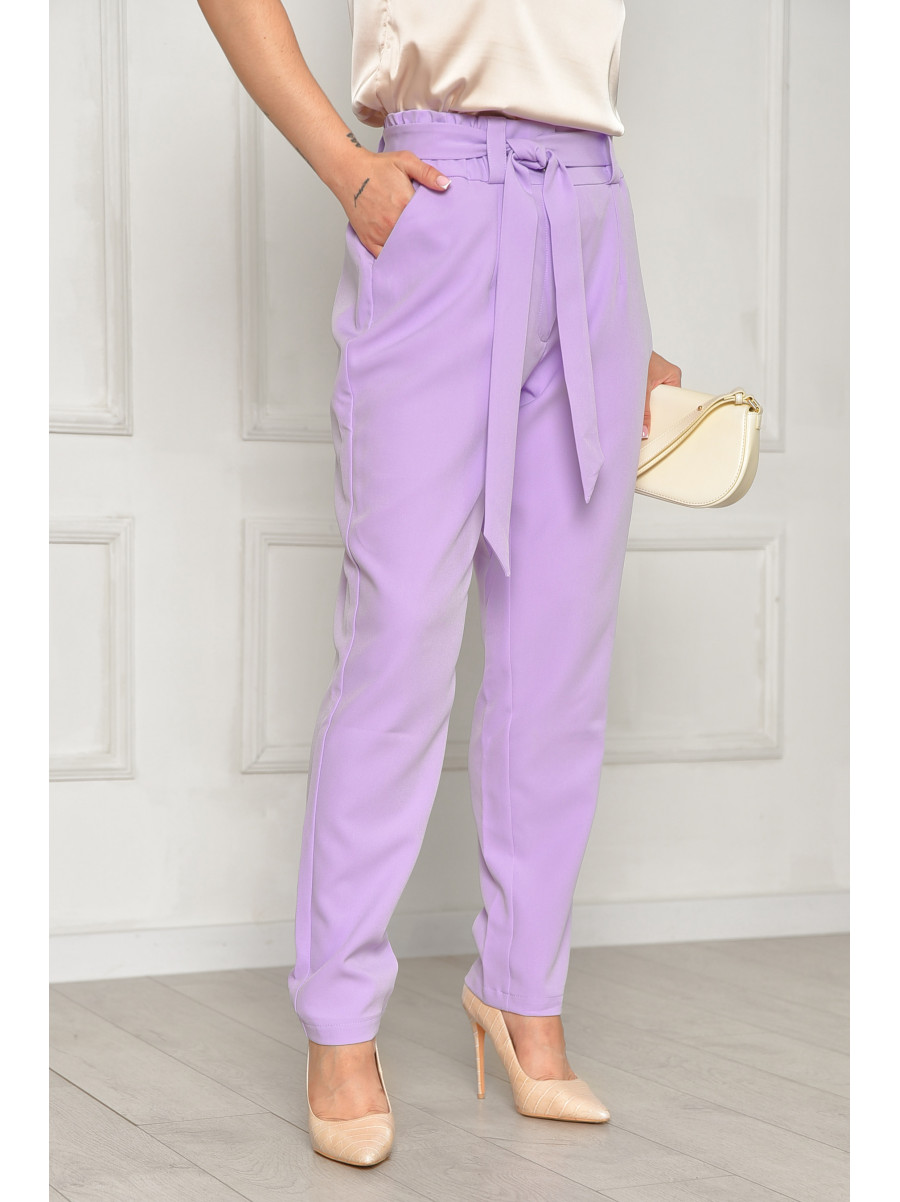 Штани жіночі однотонні бузкового кольору 208211C