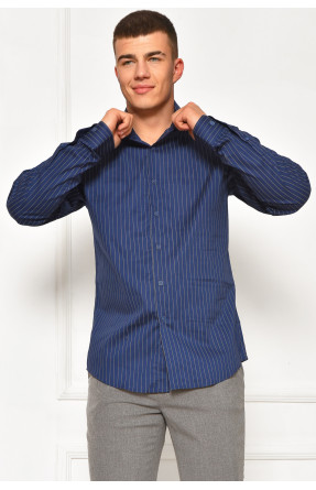 Сорочка чоловіча однотонна темно-синього кольору з принтом SDK7407S 208216C Сорочка чоловіча однотонна темно-синього кольору з принтом SDK7407S 208216C