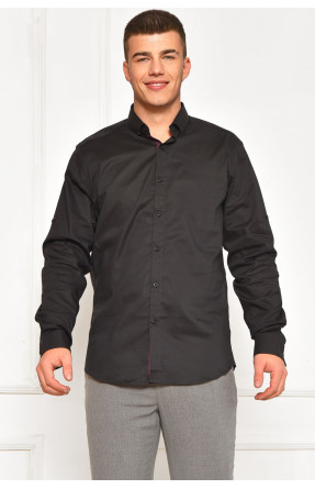 Сорочка чоловіча однотонна чорного кольору SDK7396S 208217C Сорочка чоловіча однотонна чорного кольору SDK7396S 208217C