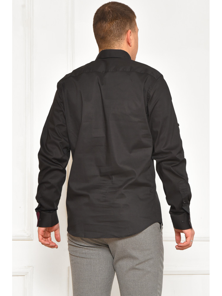 Сорочка чоловіча однотонна чорного кольору SDK7396S 208217C