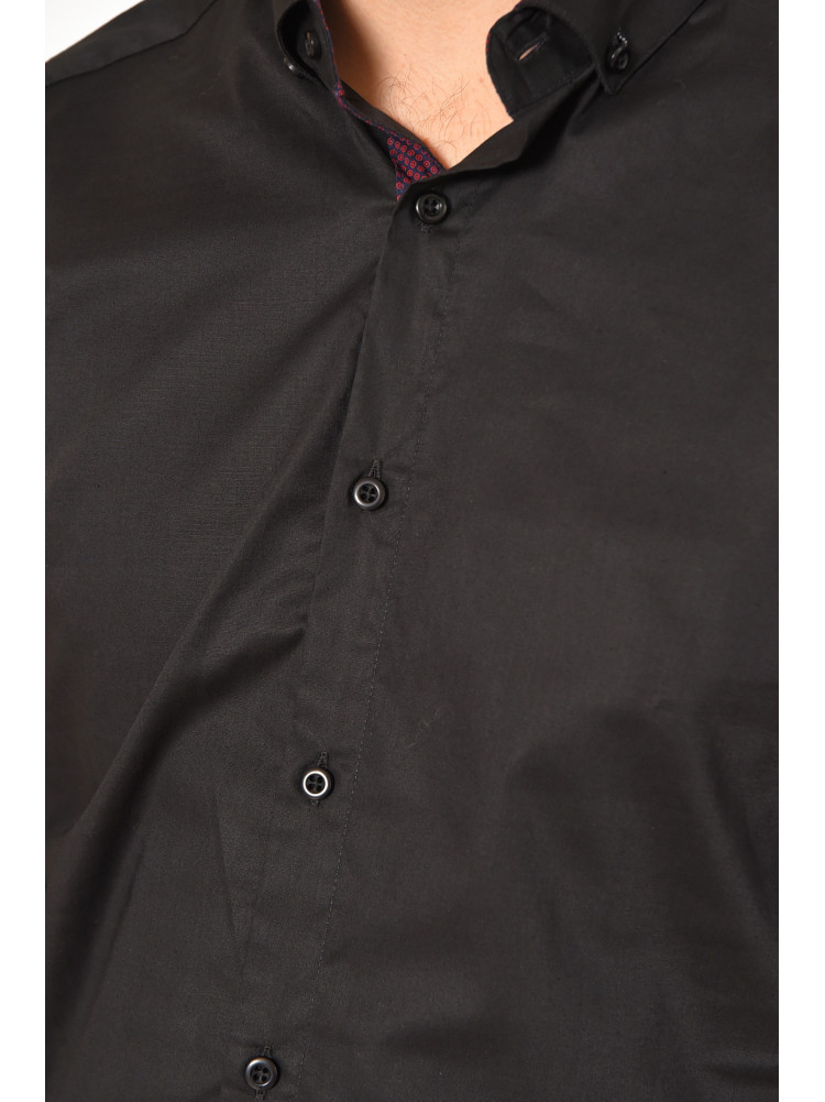Сорочка чоловіча однотонна чорного кольору SDK7396S 208217C