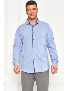 Сорочка чоловіча однотонна блакитного кольору SDK7367 208218C