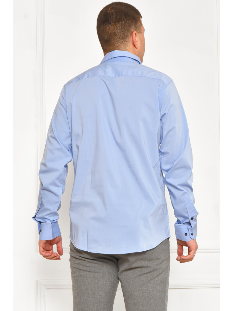 Рубашка мужская однотонная голубого цвета SDK7367 208218C