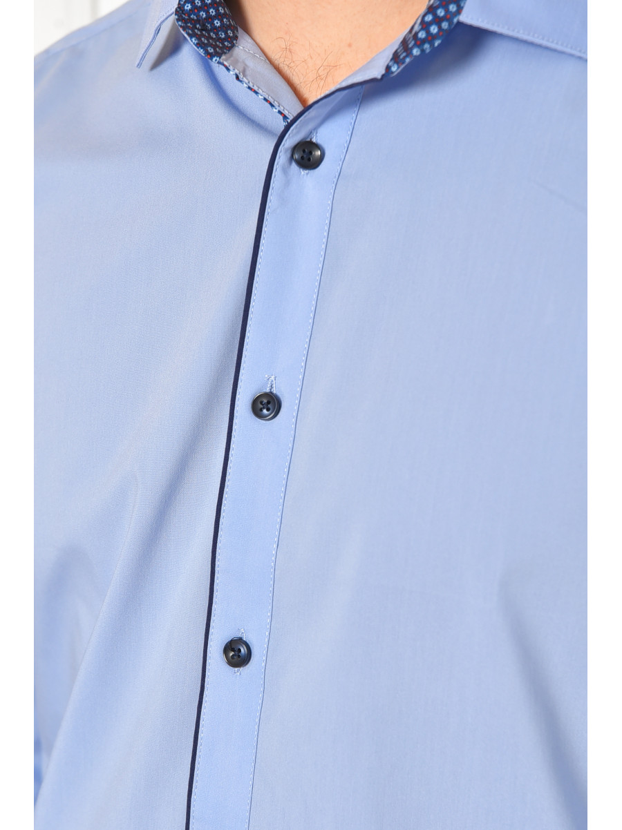 Рубашка мужская однотонная голубого цвета SDK7367 208218C