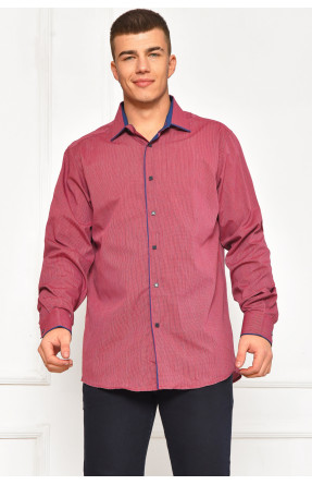 Сорочка чоловіча бордового кольору з принтом SDK7586 208219C Сорочка чоловіча бордового кольору з принтом SDK7586 208219C