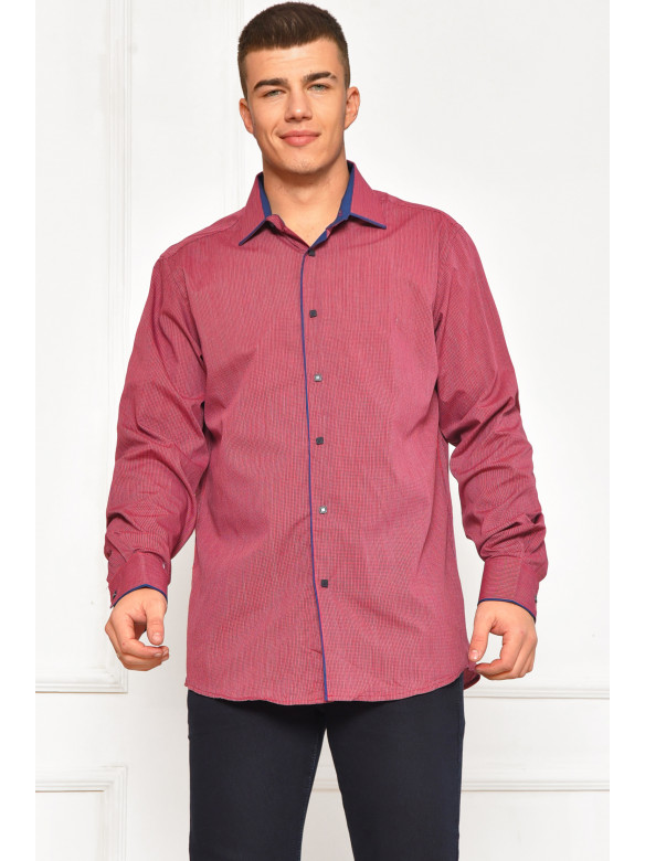 Рубашка мужская бордового цвета с принтом SDK7586 208219C