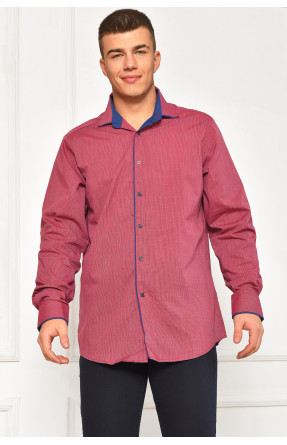 Сорочка чоловіча бордового кольору з принтом SDK7572 208220C Сорочка чоловіча бордового кольору з принтом SDK7572 208220C