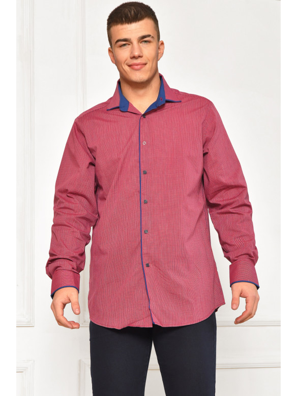 Сорочка чоловіча бордового кольору з принтом SDK7572 208220C