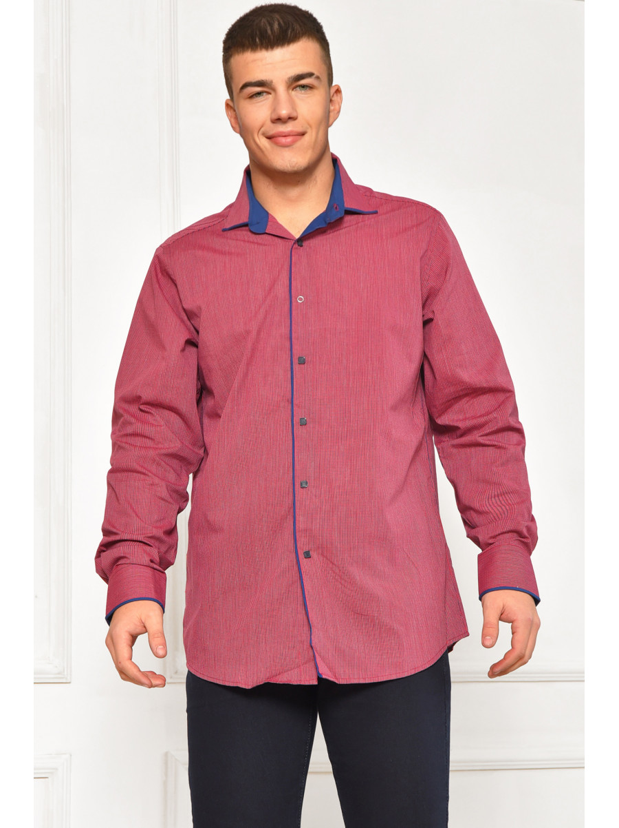 Сорочка чоловіча бордового кольору з принтом SDK7572 208220C