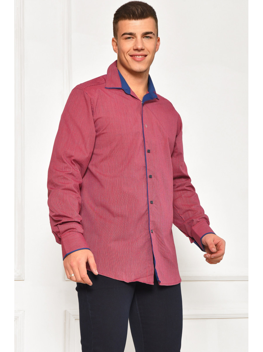 Сорочка чоловіча бордового кольору з принтом SDK7572 208220C