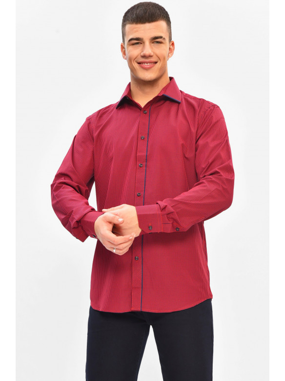 Сорочка чоловіча червоного кольору з принтом SKY2875 208221C