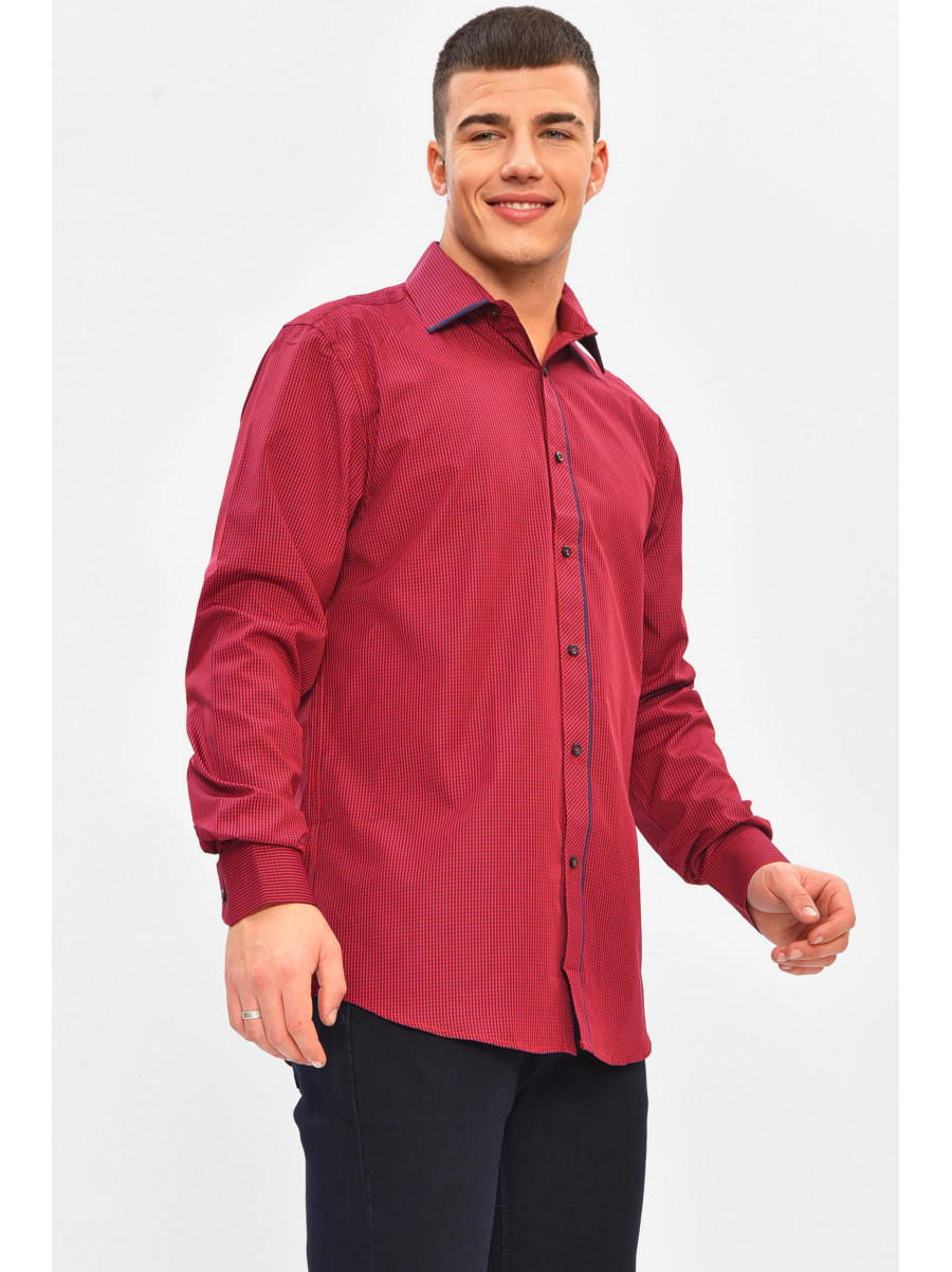 Сорочка чоловіча червоного кольору з принтом SKY2875 208221C