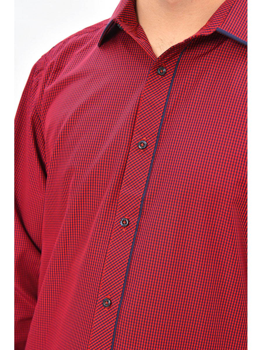 Сорочка чоловіча червоного кольору з принтом SKY2875 208221C