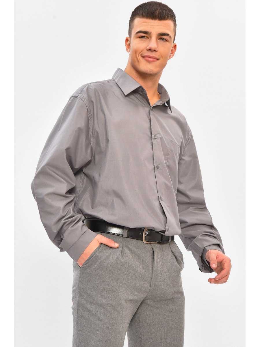 Сорочка чоловіча однотонна сірого кольору SKY2990 208222C