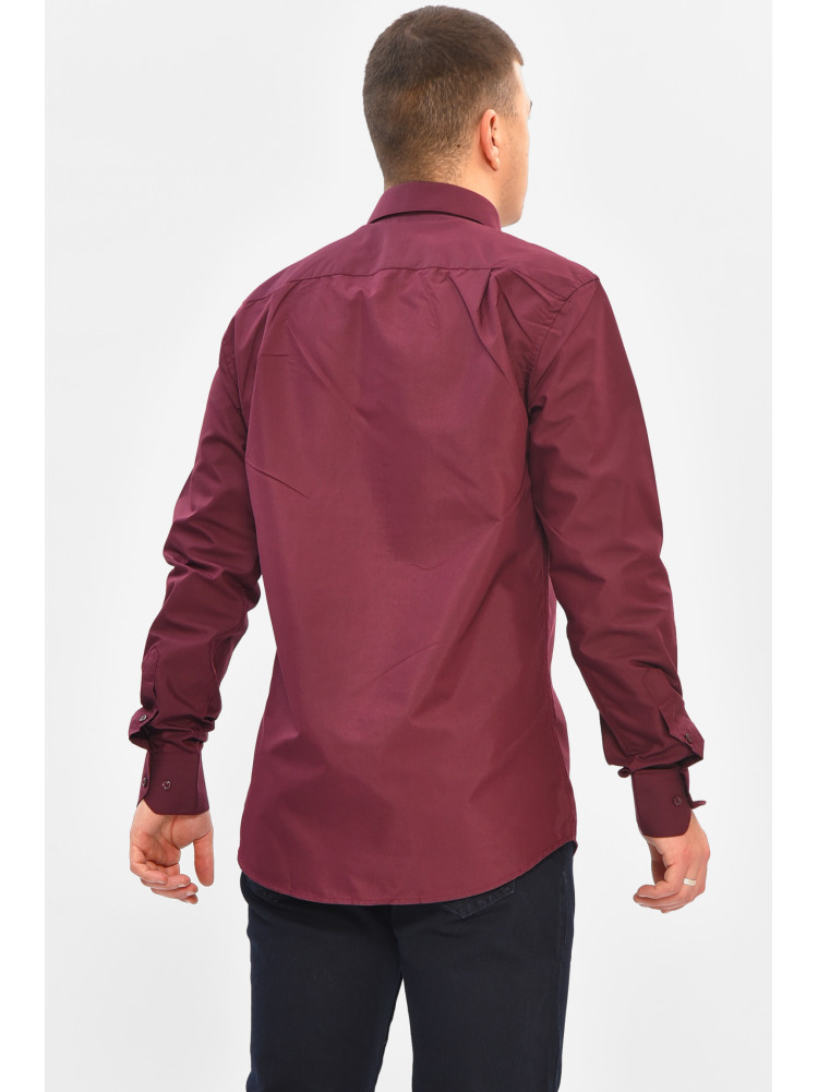 Сорочка чоловіча однотонна темно-бордового кольору SKY2662 208224C