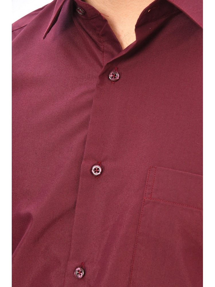Сорочка чоловіча однотонна темно-бордового кольору SKY2662 208224C