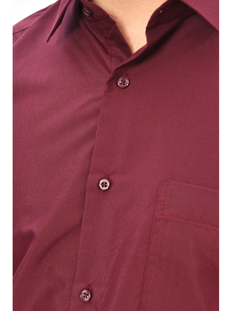 Сорочка чоловіча однотонна темно-бордового кольору SKY2662 208224C