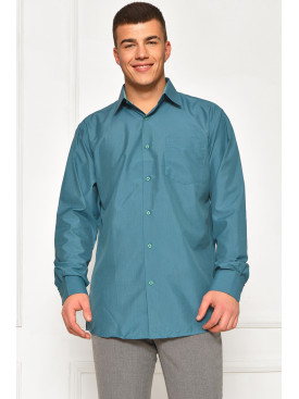 Рубашка мужская однотонная зеленого цвета SKY2472 208227C Рубашка мужская однотонная зеленого цвета SKY2472 208227C
