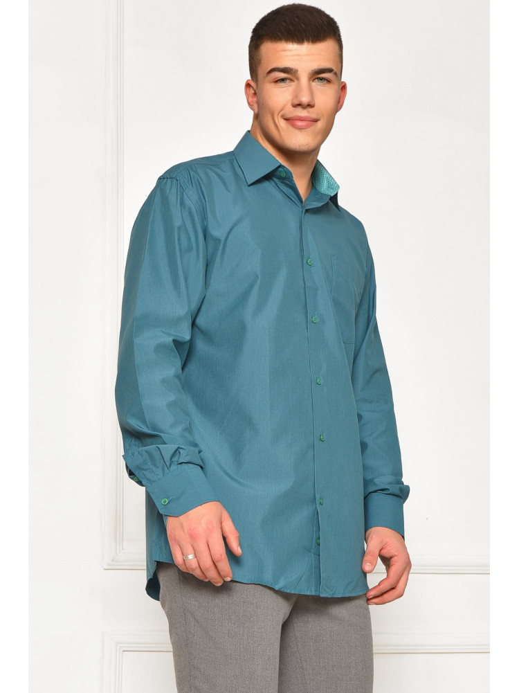 Сорочка чоловіча однотонна зеленого кольору SKY2472 208227C