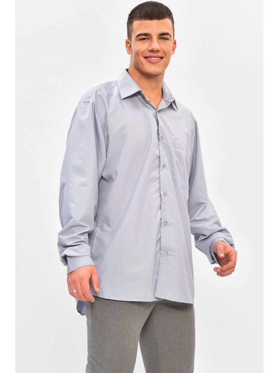 Сорочка чоловіча однотонна блакитного кольору SKY0996 208229C