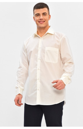 Сорочка чоловіча однотонна молочного кольору 7544 208230C Сорочка чоловіча однотонна молочного кольору 7544 208230C