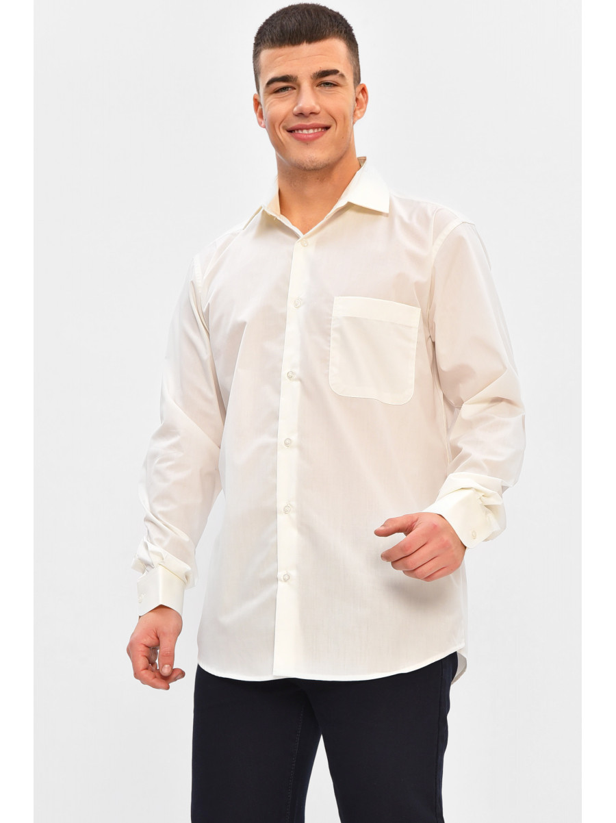 Сорочка чоловіча однотонна молочного кольору 7544 208230C