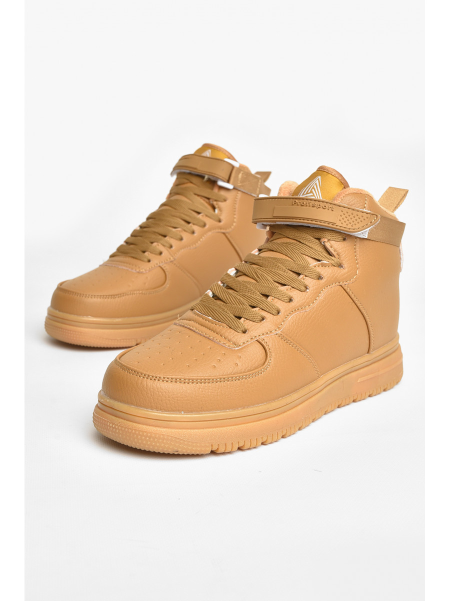 Кросівки чоловічі зима світло-коричневого кольору на шнурівці 630-4 208232C