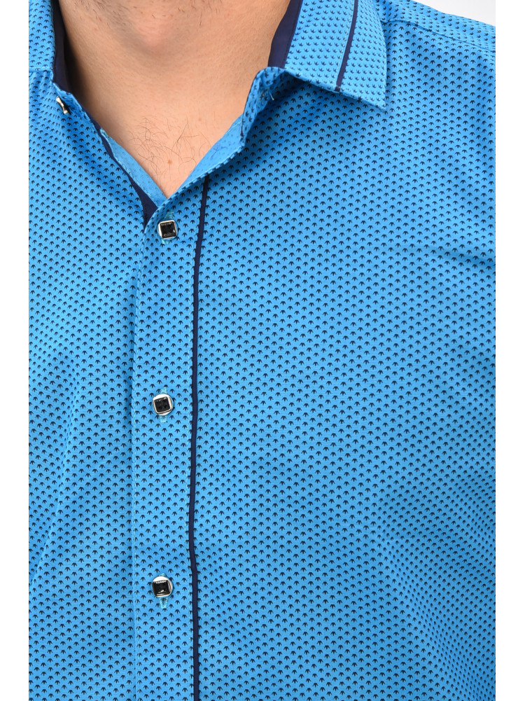Сорочка чоловіча блакитного кольору з принтом 2383 208233C