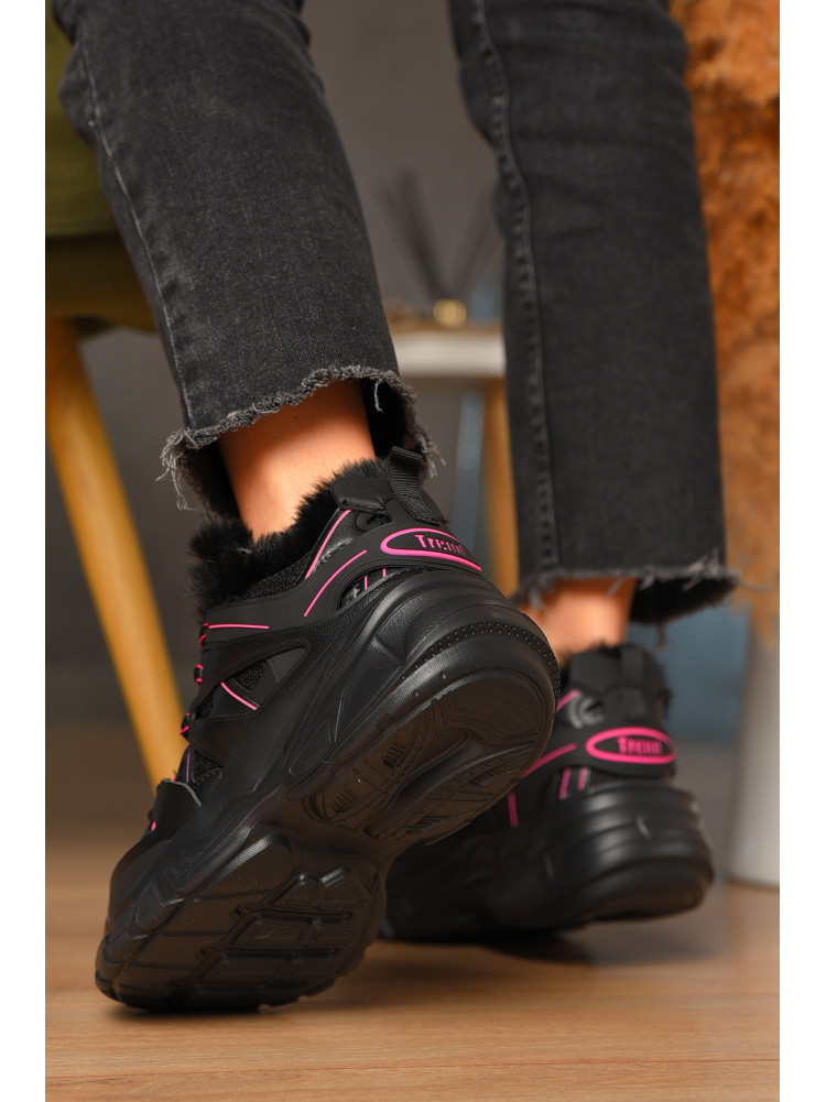 Кросівки жіночі зима чорного кольору на хутрі 655-105 208234C