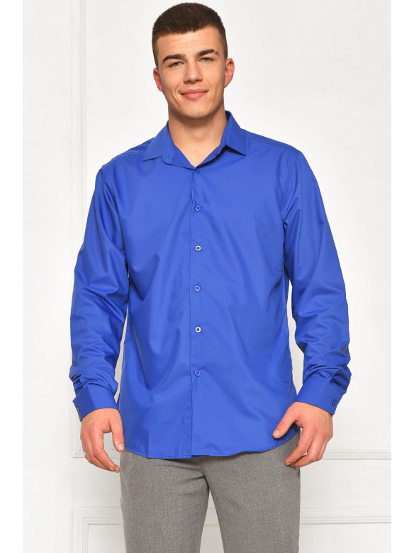 Сорочка чоловіча однотонна темно-синього кольору SDK7114S 208235C