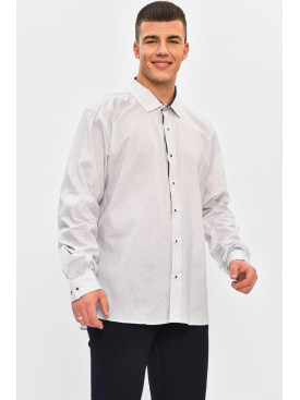 Сорочка чоловіча білого кольору з принтом SKY1447 208236C Сорочка чоловіча білого кольору з принтом SKY1447 208236C