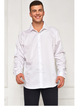 Сорочка чоловіча однотонна білого кольору 7387 208238C Сорочка чоловіча однотонна білого кольору 7387 208238C