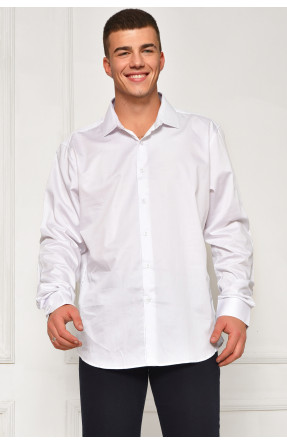 Сорочка чоловіча однотонна білого кольору 7387 208238C Сорочка чоловіча однотонна білого кольору 7387 208238C