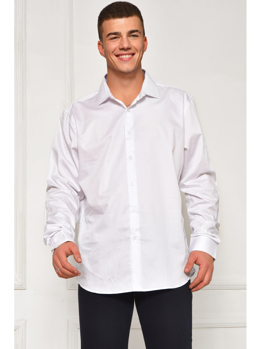 Сорочка чоловіча однотонна білого кольору 7387 208238C