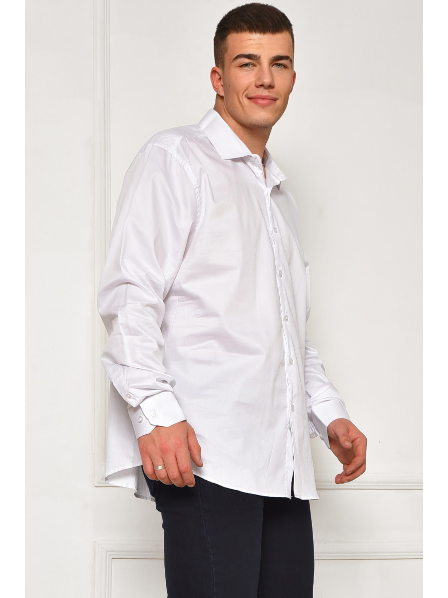 Сорочка чоловіча однотонна білого кольору 7387 208238C