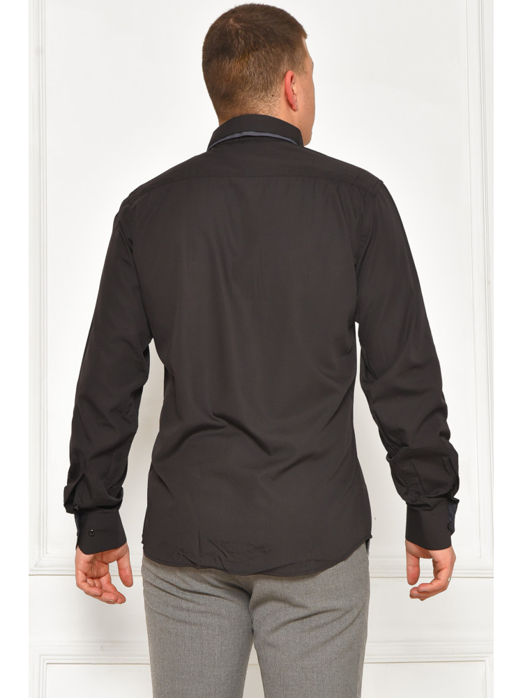 Сорочка чоловіча однотонна чорного кольору SDK5564 208240C