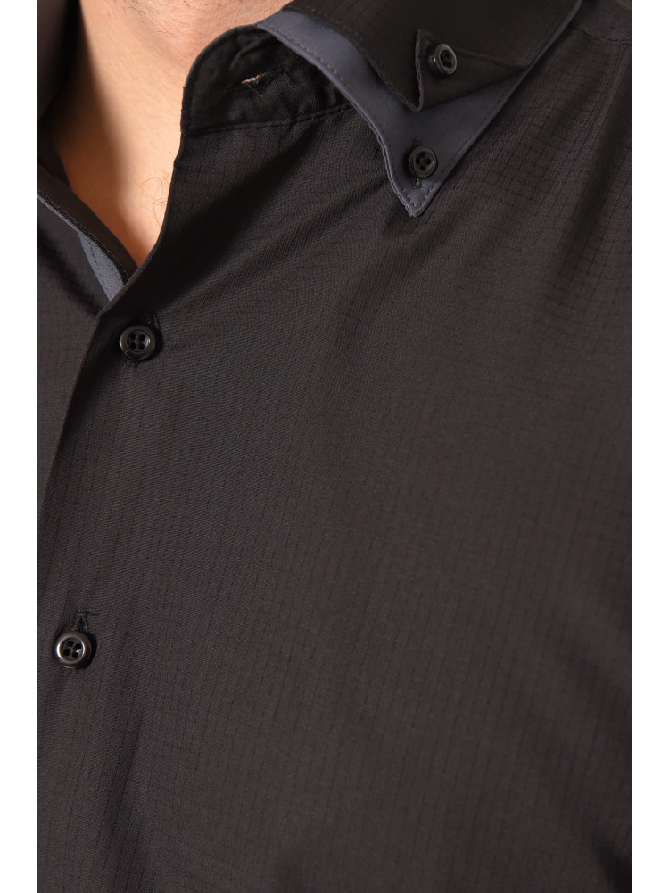 Сорочка чоловіча однотонна чорного кольору SDK5564 208240C