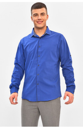 Сорочка чоловіча однотонна синього кольору 7368 208242C Сорочка чоловіча однотонна синього кольору 7368 208242C