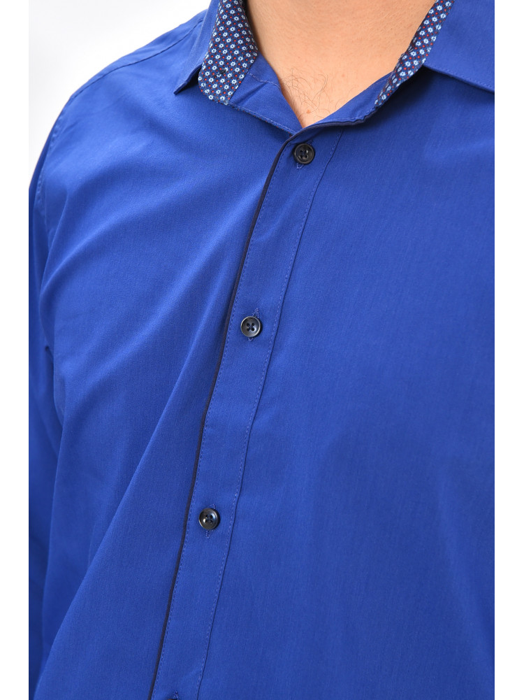 Сорочка чоловіча однотонна синього кольору 7368 208242C