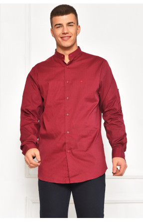 Сорочка чоловіча однотонна бордового кольору 2676 208243C Сорочка чоловіча однотонна бордового кольору 2676 208243C