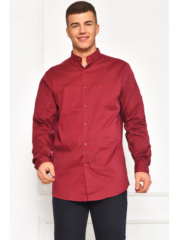 Сорочка чоловіча однотонна бордового кольору 2676 208243C