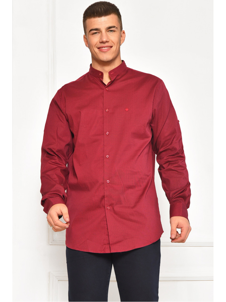 Сорочка чоловіча однотонна бордового кольору 2676 208243C